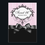 Rosa Black Sweet 16 Födelsedagsfester Inbjudningar<br><div class="desc">Rosa Black sweet sixteen födelsedagsfest inbjudan. Koordinering av delar är tillgängligt på e-postbegäran.</div>
