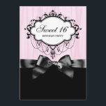 Rosa Black Sweet 16 Födelsedagsfester Inbjudningar<br><div class="desc">Rosa Black sweet sixteen födelsedagsfest inbjudan. Koordinering av delar är tillgängligt på e-postbegäran.</div>