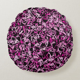 Rosa Black Triangle Seamless Mönster Rund Kudde