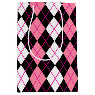 Rosa Black White Argyle Diamond Design