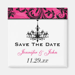 Rosa Black White Chandelier Wedding-favoritmagnet Magnet