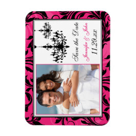 Rosa Black White Chandeliers Spara datum magneter