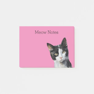 Rosa Black White Kattunge Post-it Block