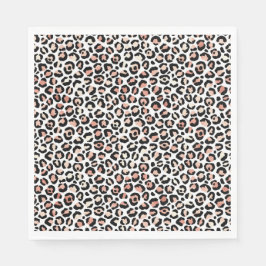  Rosa Black White Leopard Skriv ut  Pappersservett