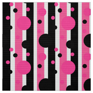 Rosa Black White Polka dots Rand Tyg