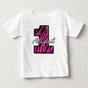 Rosa Black Zebra Ett år gammal T-shirt
