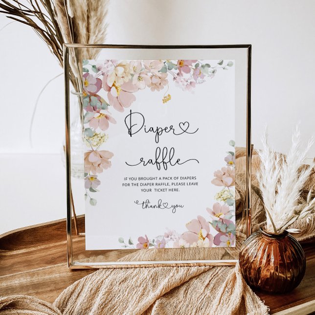  rosa-bläckdocka för raffelbabydusch poster (Skapare uppladdad)