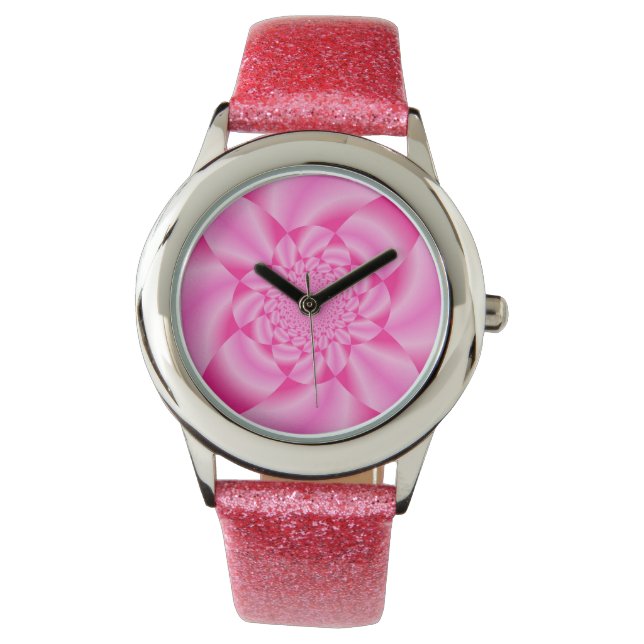 Rosa blad kronblad  armbandsur (Framsida)
