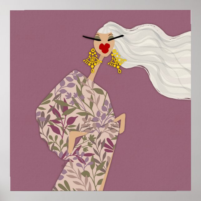 Rosa Bländande Stil Glam Moda Konstaffisch Poster (Framsidan)