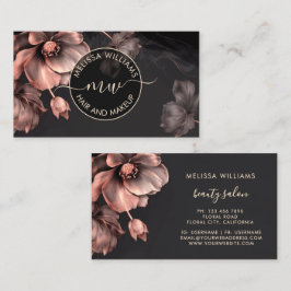Rosa Blanka Blommor Svart Logotyp Visitkort