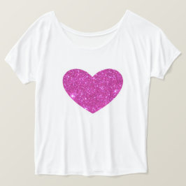 Rosa blänka gnistrahjärtaTshirt T-shirt