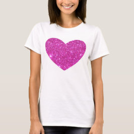 Rosa blänka gnistrahjärtaTshirt Tröja