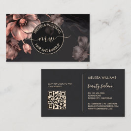 Rosa Blanketter Svart Logotyp Visitkort