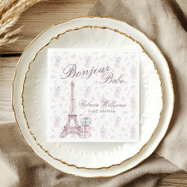 Rosa Blått Macaron Bonjour Bebe Paris Bebisens för Pappersservett