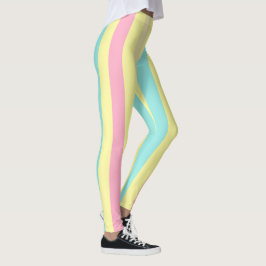 Rosa, blått och gult rand om leggings