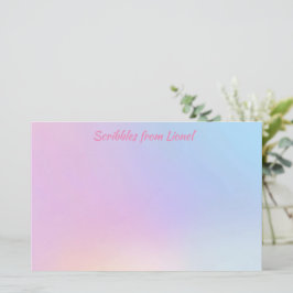 rosa, blått, övertoning, pastel, feminin, giftig, brevpapper