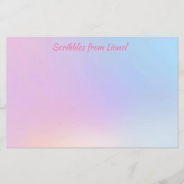 rosa, blått, övertoning, pastel, feminin, giftig, brevpapper