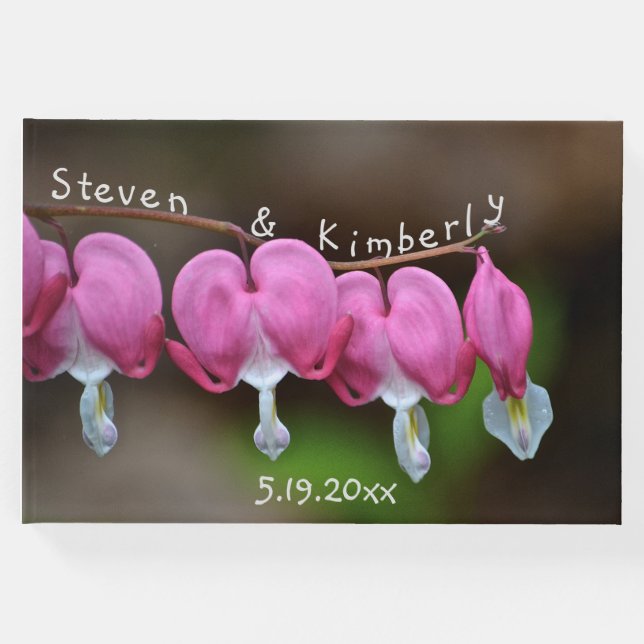 Rosa Bleeding Hearts Gästböcker (Framsida)