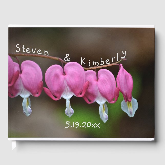 Rosa Bleeding Hearts Gästböcker (Framsida)