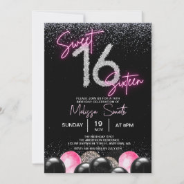  Rosa Blegon Diamonds Sweet 16 Sexton Birth Inbjudningar