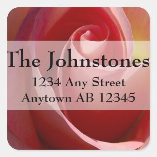 Rosa Blek Måne Ro Bröllop-adressetikett för återsä Fyrkantigt Klistermärke