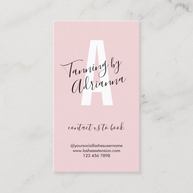 Rosa Blek Tanning Aftercare Enkel Visitkort (Framsida)