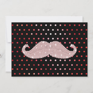 Rosa Bling Mustache Polka dots Mönster