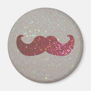 Rosa Bling mustasch (grafiskt Fauxglitter) Magnet