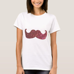 Rosa Bling mustasch (grafiskt Fauxglitter) T Shirt