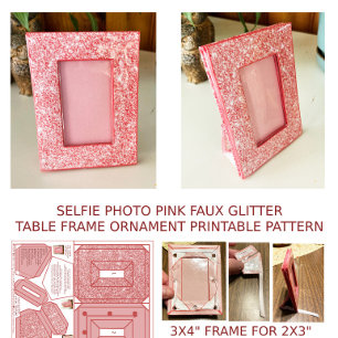 Rosa Bling Selfie Ram Mönster för 2x3-foto