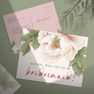 Rosa blir du min bridesaid Frieri Po Vykort