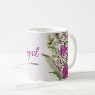 Rosa blir min Bridesmaid Blommigt Mugg