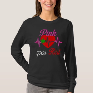 Rosa blir röd för Söt av hjärthälsa i rött T Shirt