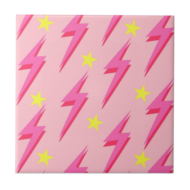 Rosa Blixt Ceramic Tile for Kreativ Spaces Kakelplatta (Framsidan)