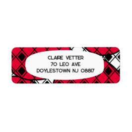 Rosa Blob Harlequin Returadress Etikett