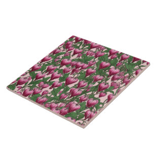 Rosa blödande hjärtblomma mönster kakelplatta