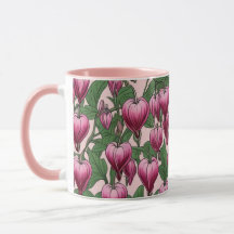 Rosa blödande hjärtblomma mönster