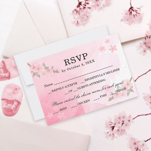 Rosa Blodning i Bliss Blommigt Baby Shower OSA Kort