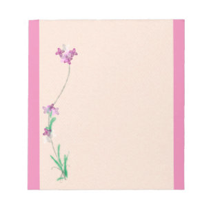 Rosa blom- anteckningsbok anteckningsblock