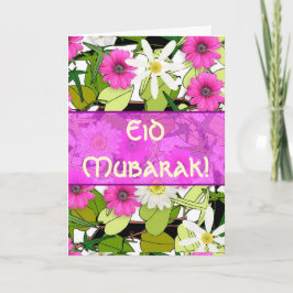 Rosa blom- bukett Eid Mubarak Helgkort