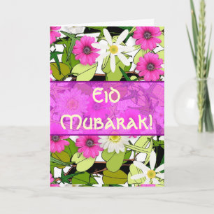 Rosa blom- bukett Eid Mubarak Helgkort