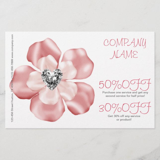 rosa blom dagis konst dans lärare barnomsorg flygblad (Framsidan)