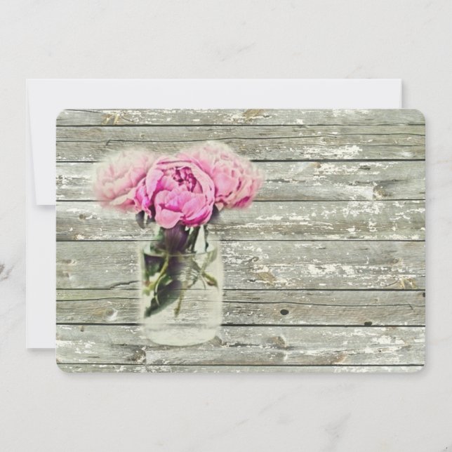 rosa blom- födelsedagsfest för elegantt land inbjudningar (Framsida)