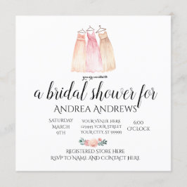 Rosa blom- inbjudningskort för möhippan