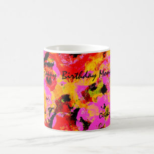 Rosa blom- kaffemugg för tänka