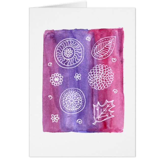 Rosa blom- kort (Framsidan)