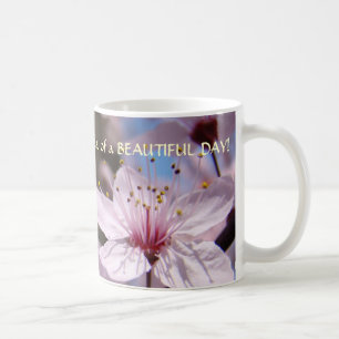 Rosa blom OFFICE PRESENTER Kaffekopp Vacker dag