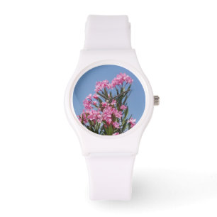 Rosa blom- Oleanderklocka Armbandsur