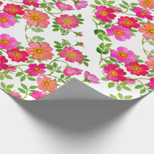 Rosa blom- slående in papper för vildBriar Presentpapper