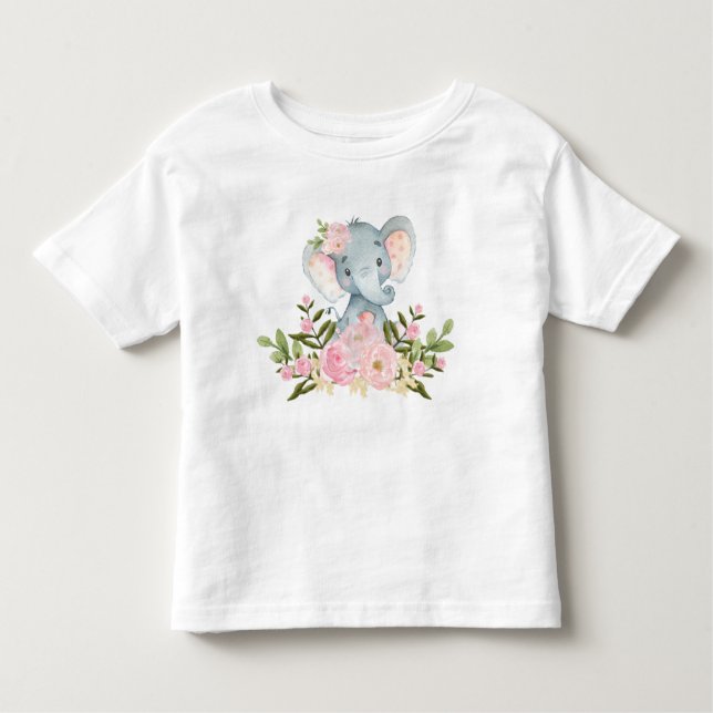 Rosa blom- T-tröja för småbarn för T Shirt (Framsida)